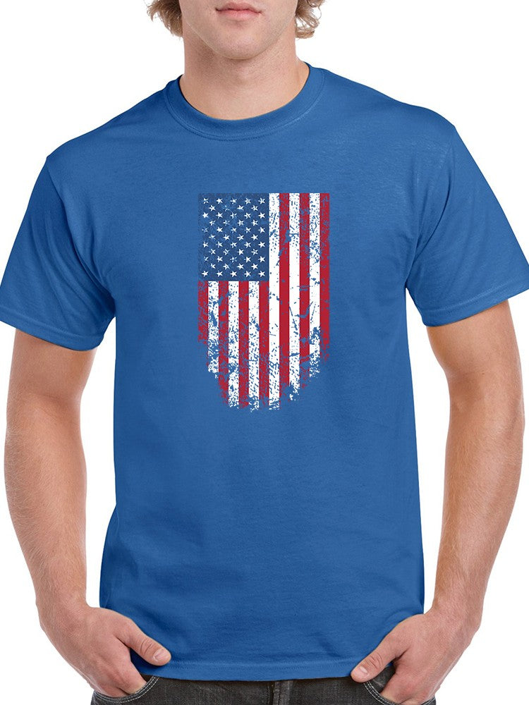 Grunge Style, American Flag. Men's T-shirt