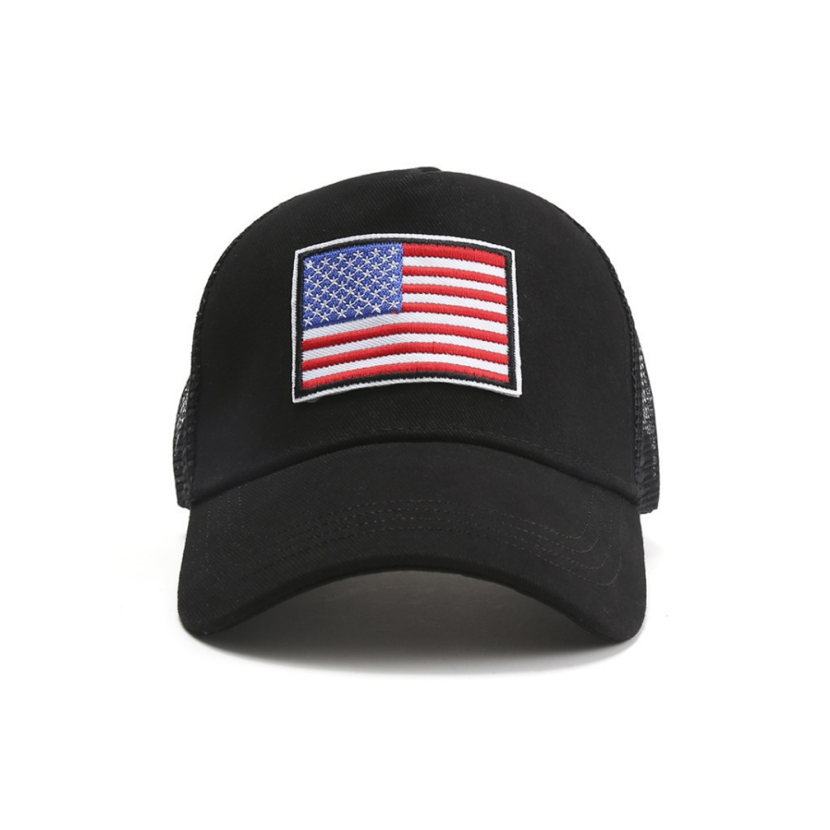 American Flag Trucker Hat with Adjustable Strap