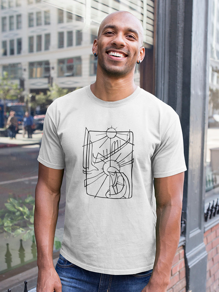 Drawing Of Virgin Mary Tee Men's -Image by Shutterstock