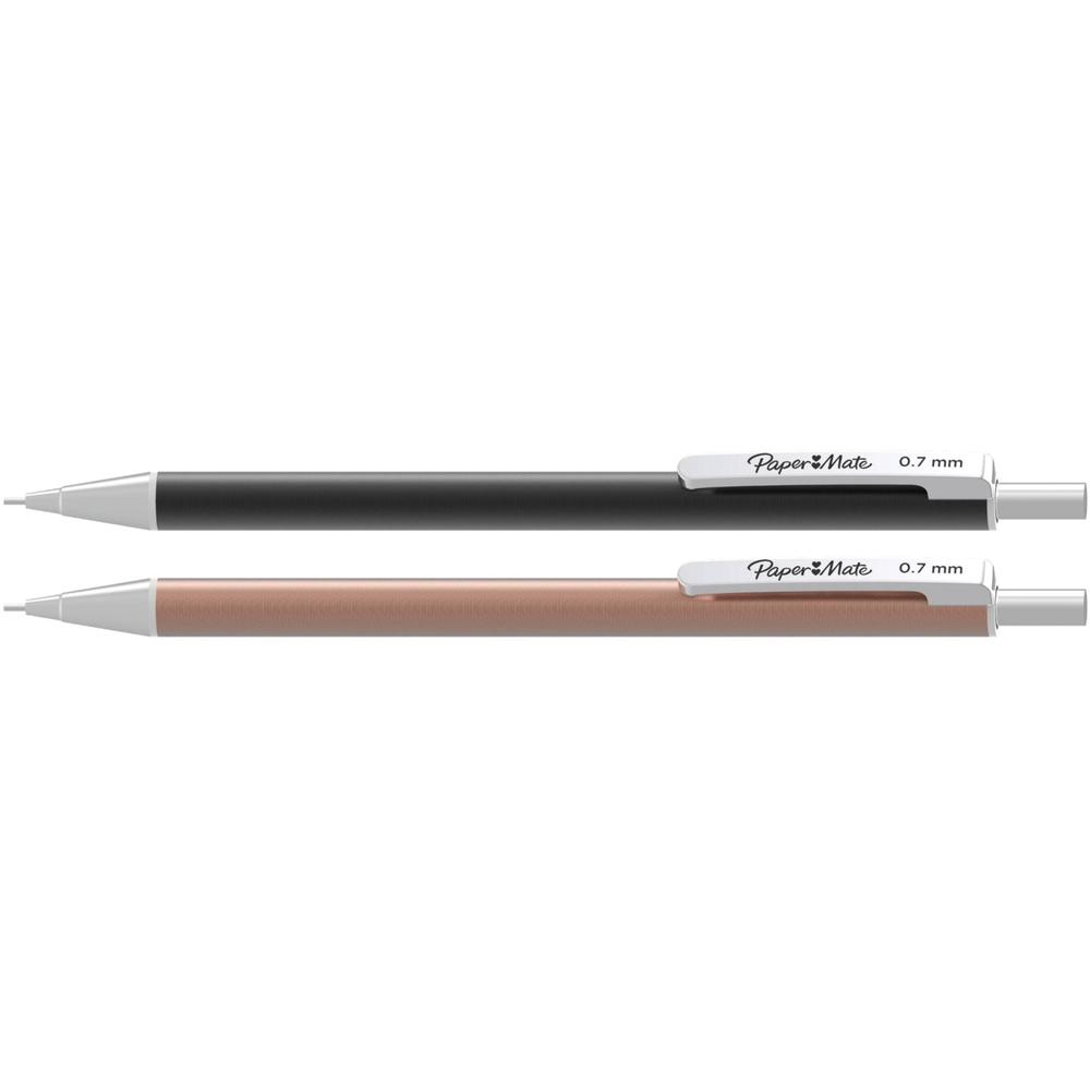 Paper Mate Advanced Mechanical Pencils - 0.5 mm Lead Diameter - Refillable - Black Lead - Black, Gray Barrel - 2 / Pack