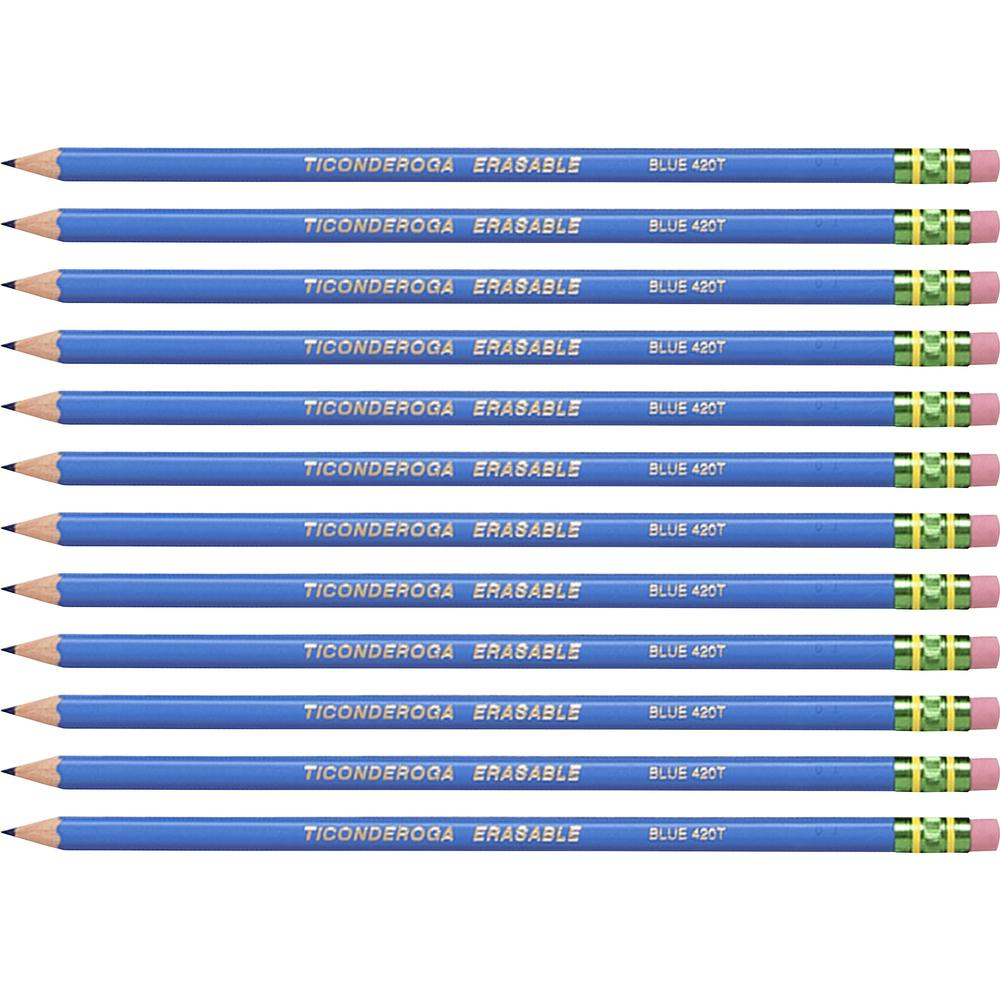 Ticonderoga Eraser Tipped Checking Pencils - HB Lead - Blue Lead - 72 / Carton