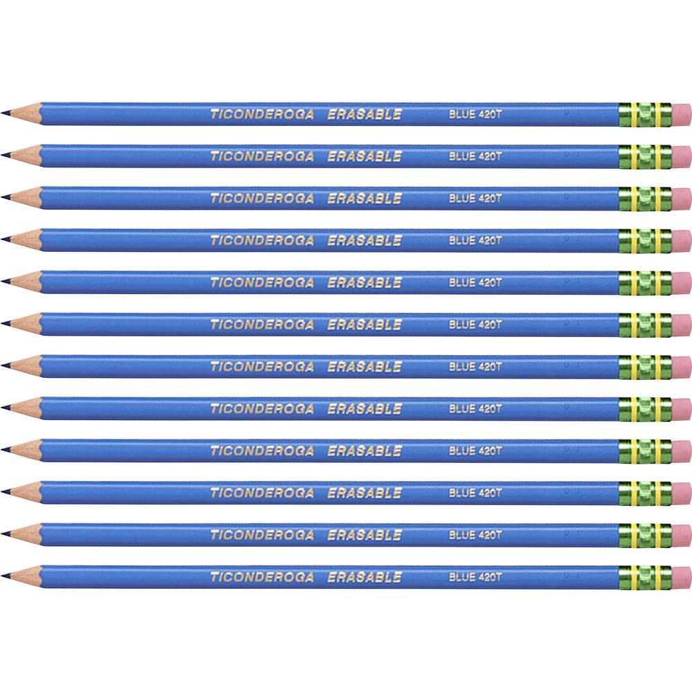 Ticonderoga Eraser Tipped Checking Pencils - HB Lead - Blue Lead - 72 / Carton