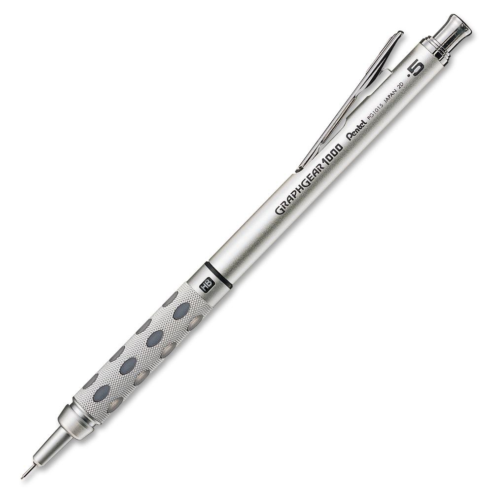 Pentel GraphGear 1000 Automatic Drafting Pencils - #2 Lead - 0.5 mm Lead Diameter - Refillable - Gray Barrel - 1 Each