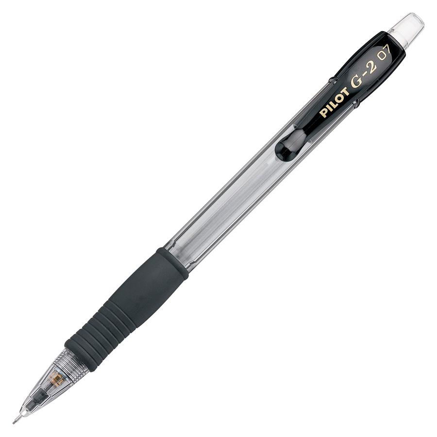 Pilot G2 Mechanical Pencils - 0.7 mm Lead Diameter - Refillable - Clear, Black Barrel - 1 Dozen