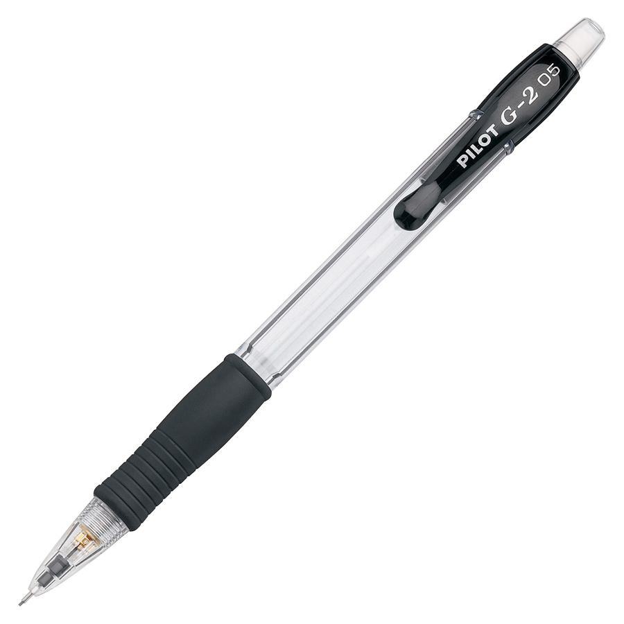 Pilot G2 Mechanical Pencils - 0.5 mm Lead Diameter - Refillable - Clear, Black Barrel - 1 Dozen