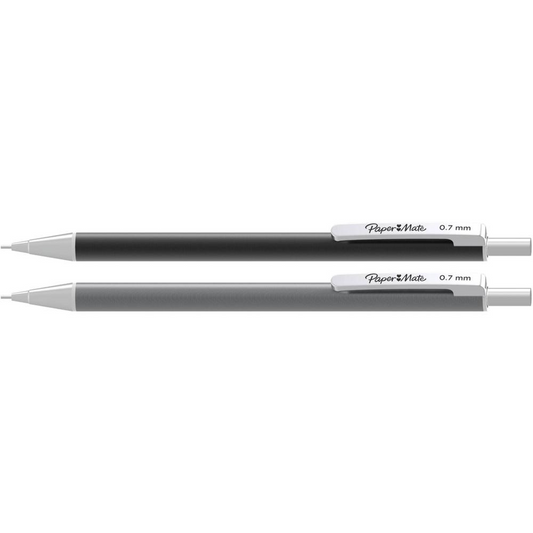 Paper Mate Advanced Mechanical Pencils - 0.7 mm Lead Diameter - Refillable - Black Lead - Gray, Rose Gold Barrel - 2 / Pack