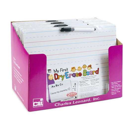 MY FIRST LAPBOARD 9X12 12PK 2 SIDED DRY ERASE BOARDS W/ MARKER ERASER