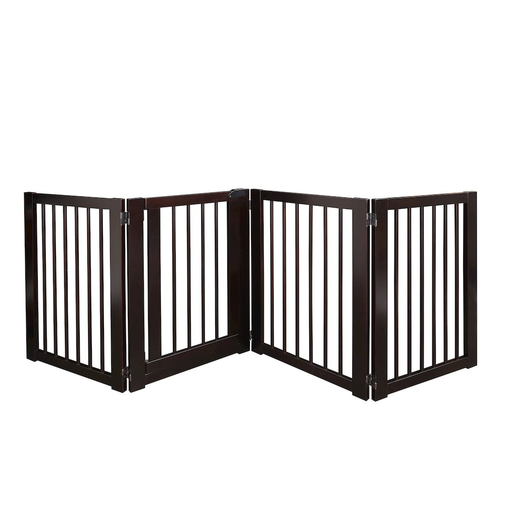 American Trails Free Standing Pet Gate with Door-Espresso