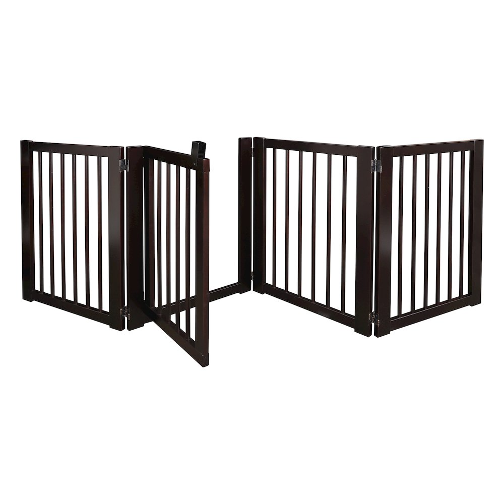 American Trails Free Standing Pet Gate with Door-Espresso