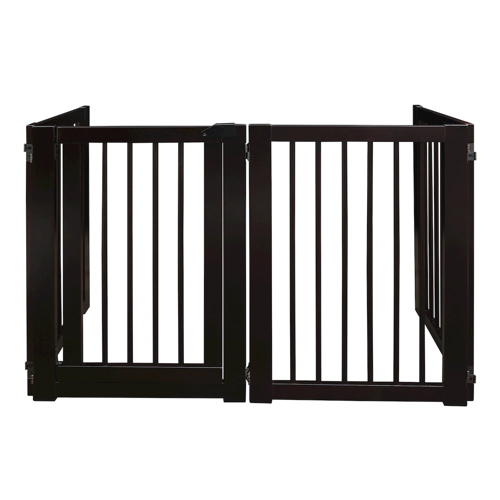 American Trails Free Standing Pet Gate with Door-Espresso