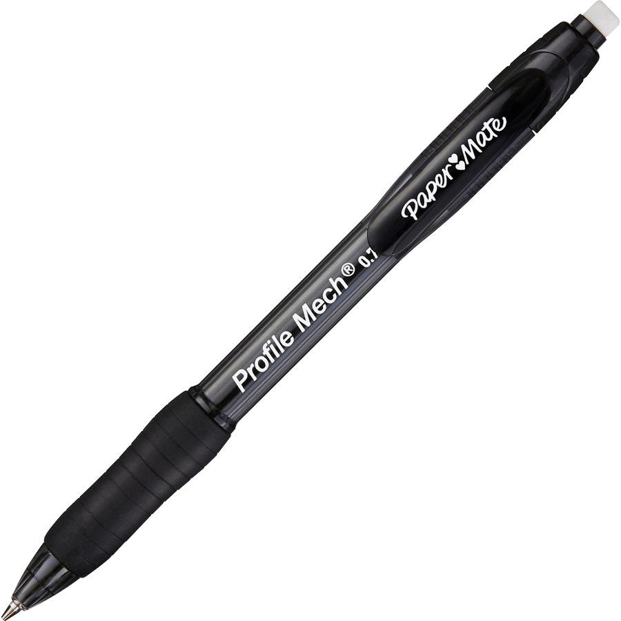 Paper Mate Profile Mechanical Pencils - 0.7 mm Lead Diameter - Refillable - Black Lead - Black Barrel - 1 Dozen