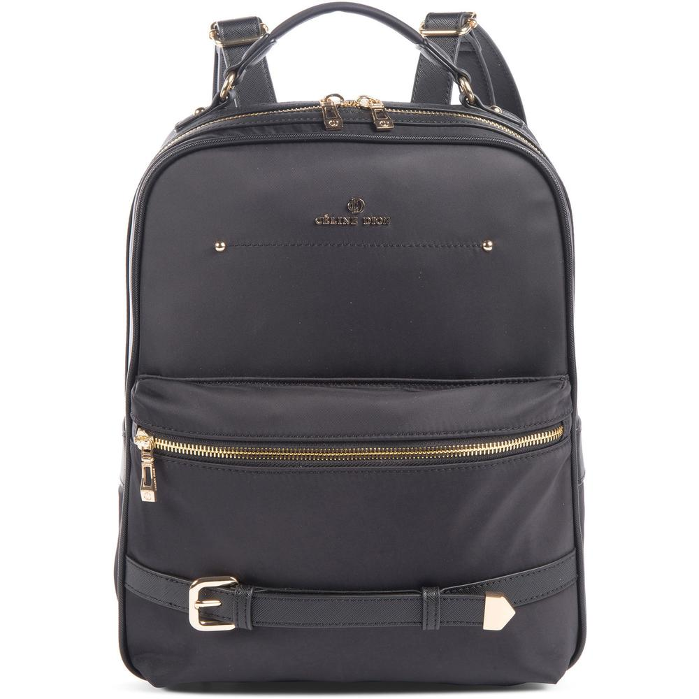 Celine Dion Carrying Case (Backpack) Travel Essential - Black, Gold - Nylon Body - Shoulder Strap, Handle, Belt - 10" Height x 4" Width x 13.8" Depth - 1 Each