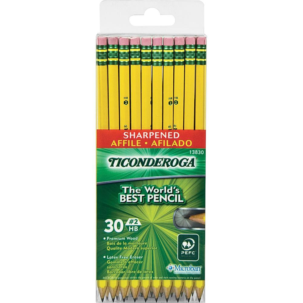 Ticonderoga Presharpened No. 2 Pencils - #2 Lead - Yellow Cedar Barrel - 30 / Box