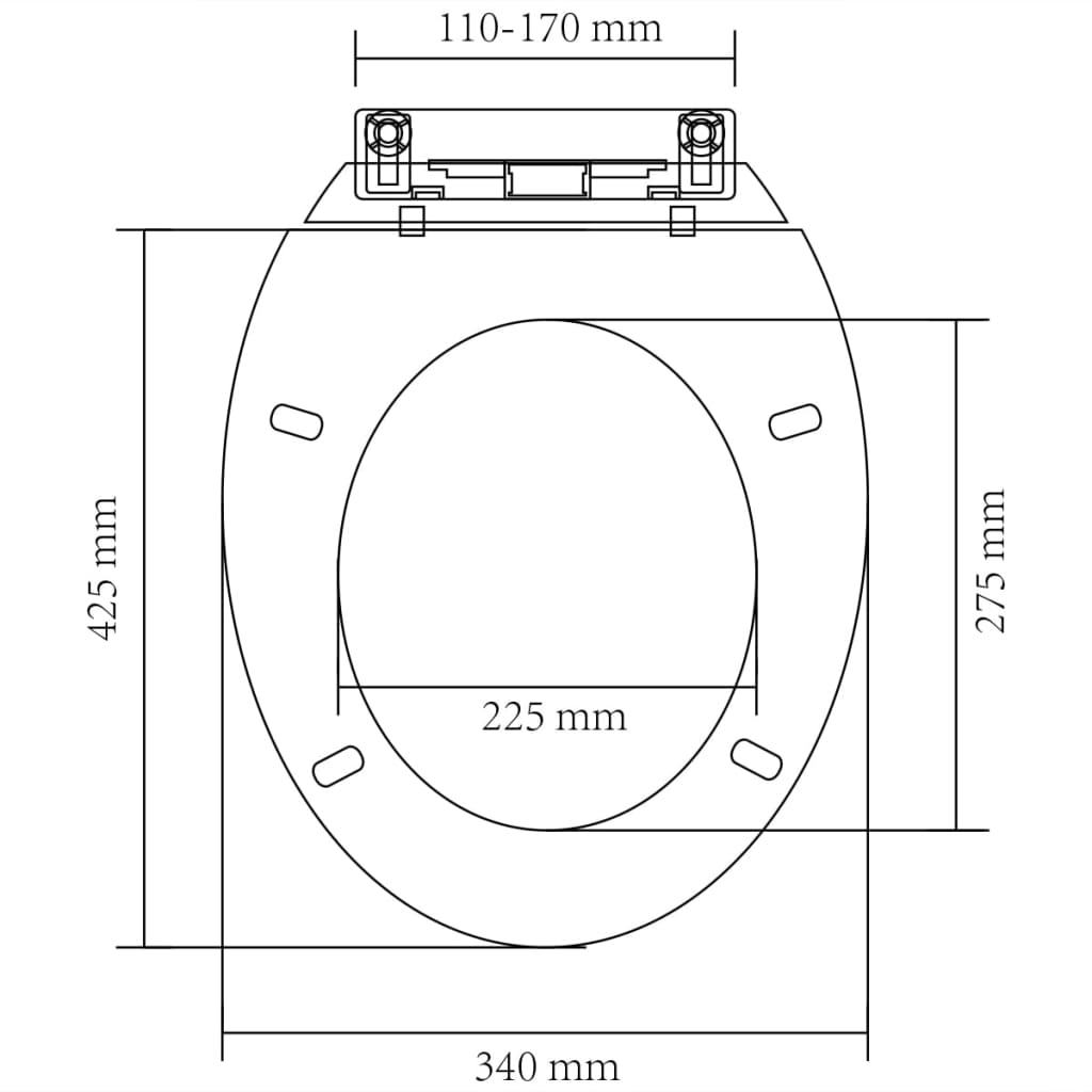 vidaXL Soft-close Toilet Seat White Oval