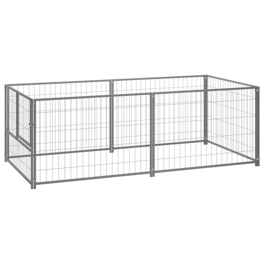 vidaXL Dog Kennel Silver 78.7"x39.4"x27.6" Steel