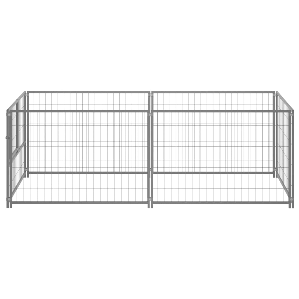 vidaXL Dog Kennel Silver 78.7"x39.4"x27.6" Steel