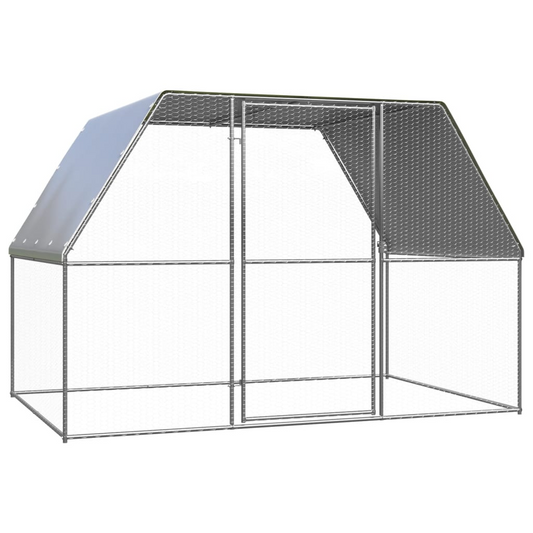 vidaXL Outdoor Chicken Cage 9.8'x6.6'x6.6' Galvanized Steel