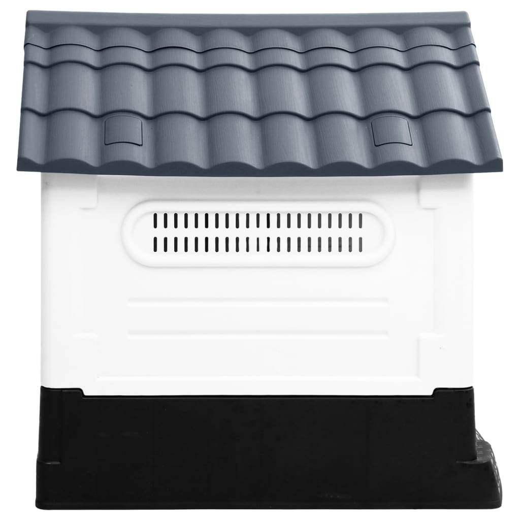 vidaXL Dog House Gray 22.4"x26.8"x26" Polypropylene