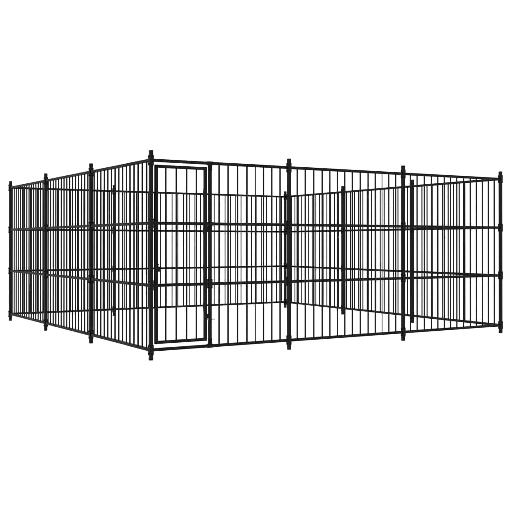 vidaXL Outdoor Dog Kennel 177.2"x177.2"x72.8"