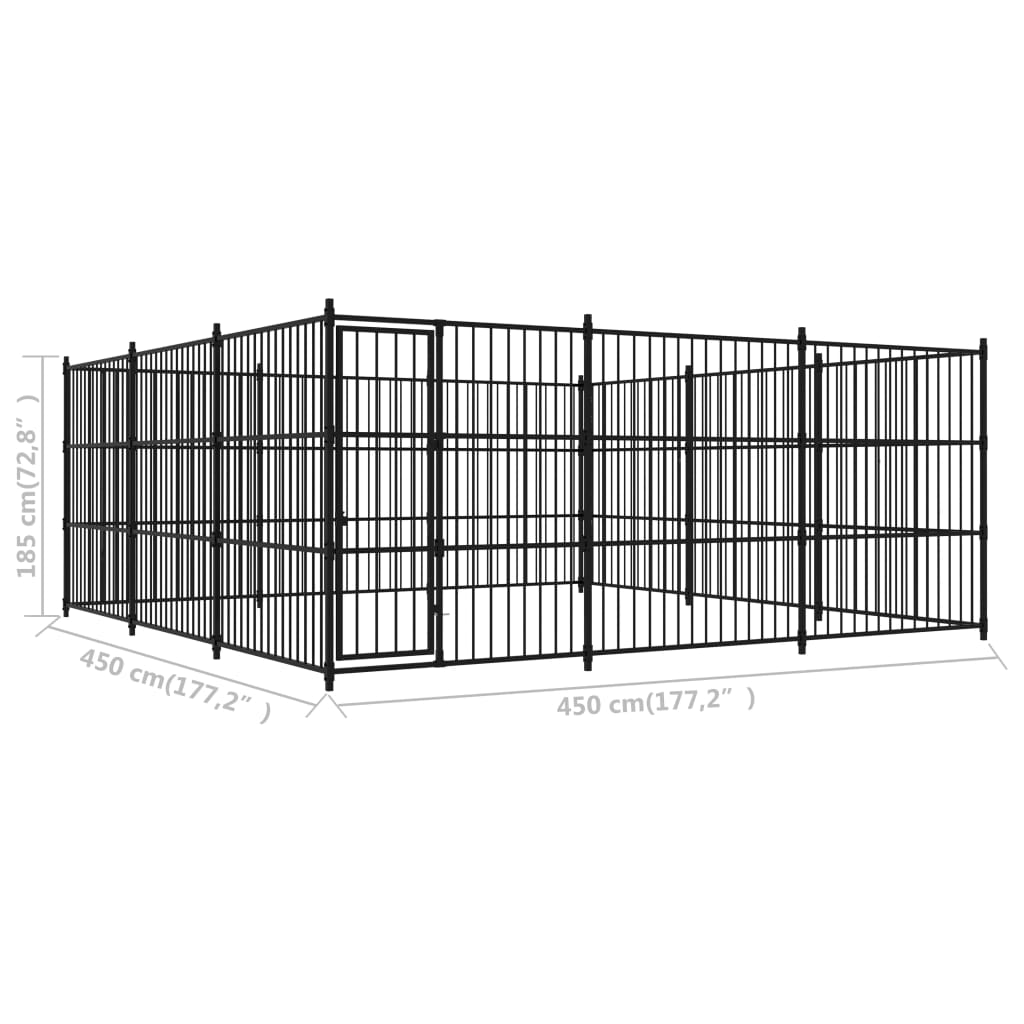 vidaXL Outdoor Dog Kennel 177.2"x177.2"x72.8"