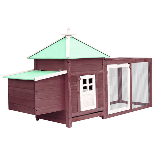 vidaXL Chicken Coop with Nest Box Mocha 74.8"x28.3"x40.2" Solid Firwood