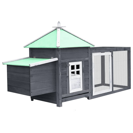 vidaXL Chicken Coop with Nest Box Gray 74.8"x28.3"x40.2" Solid Firwood