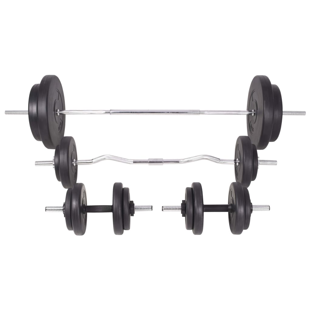 vidaXL Weight Bench with Weight Rack, Barbell and Dumbbell Set 198.4 lb