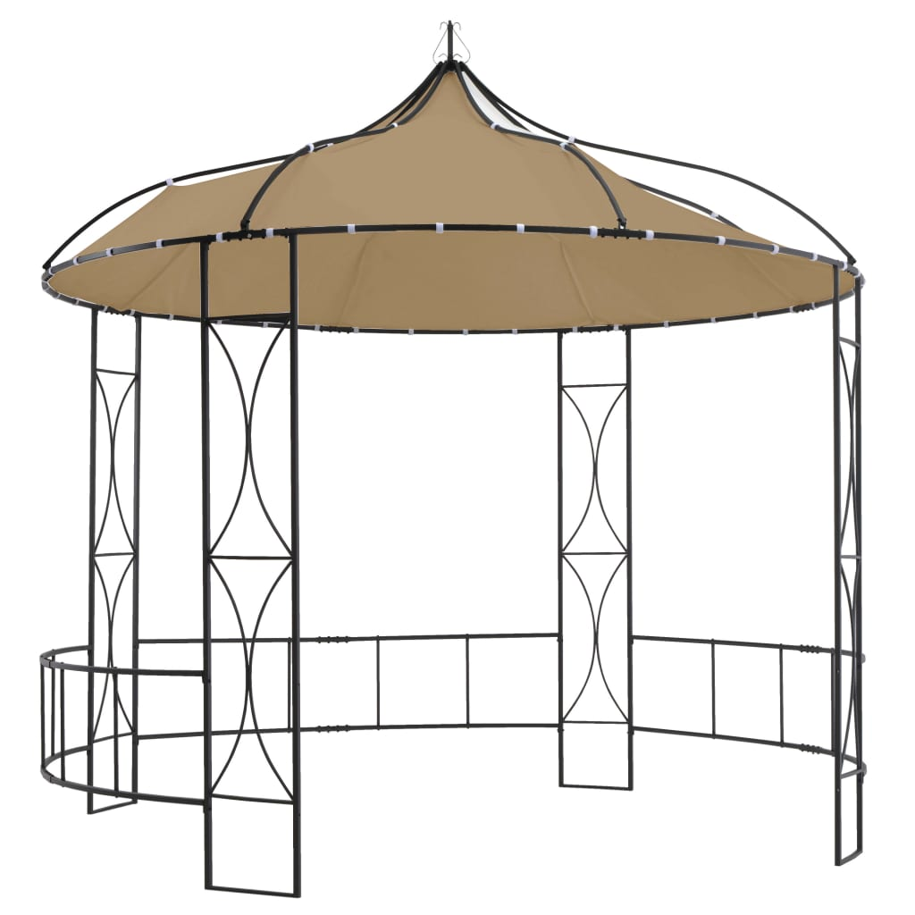 vidaXL Gazebo 118.1"x114.2" Taupe Round