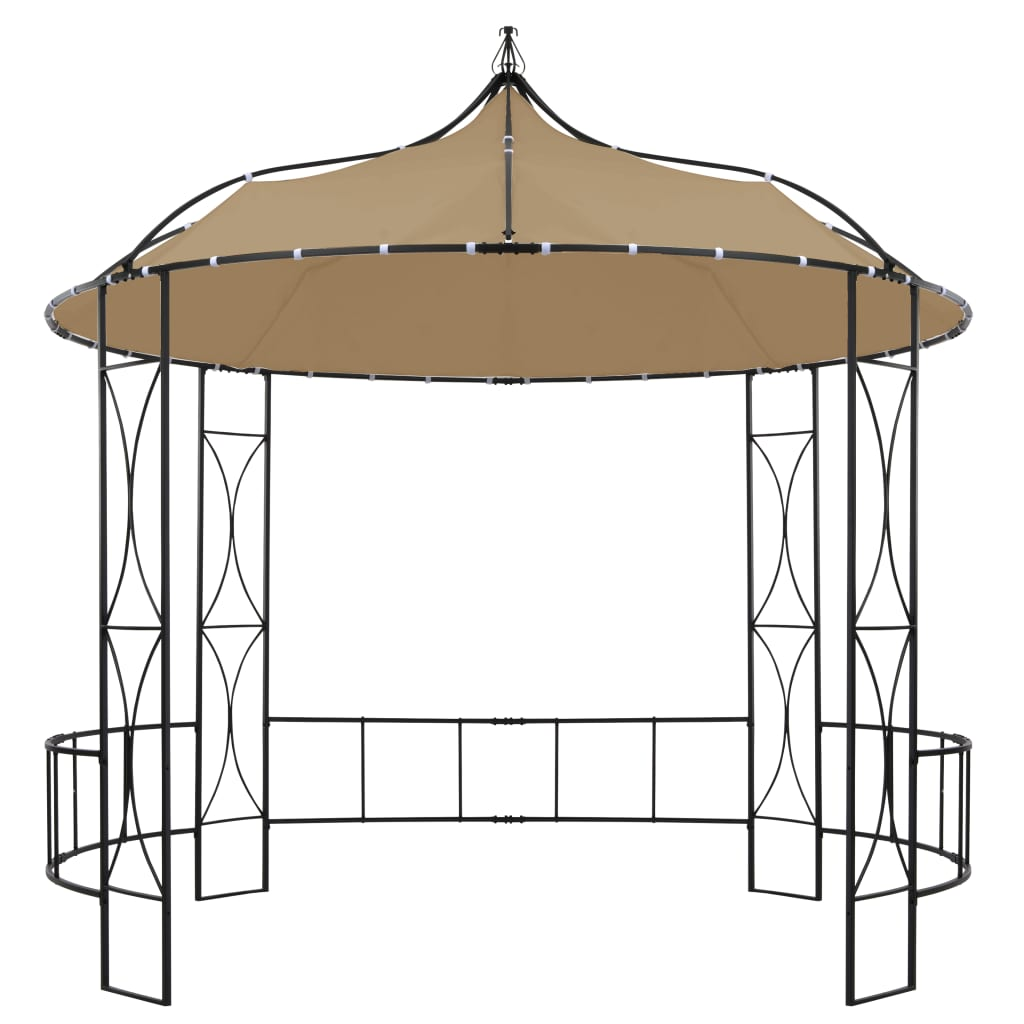 vidaXL Gazebo 118.1"x114.2" Taupe Round