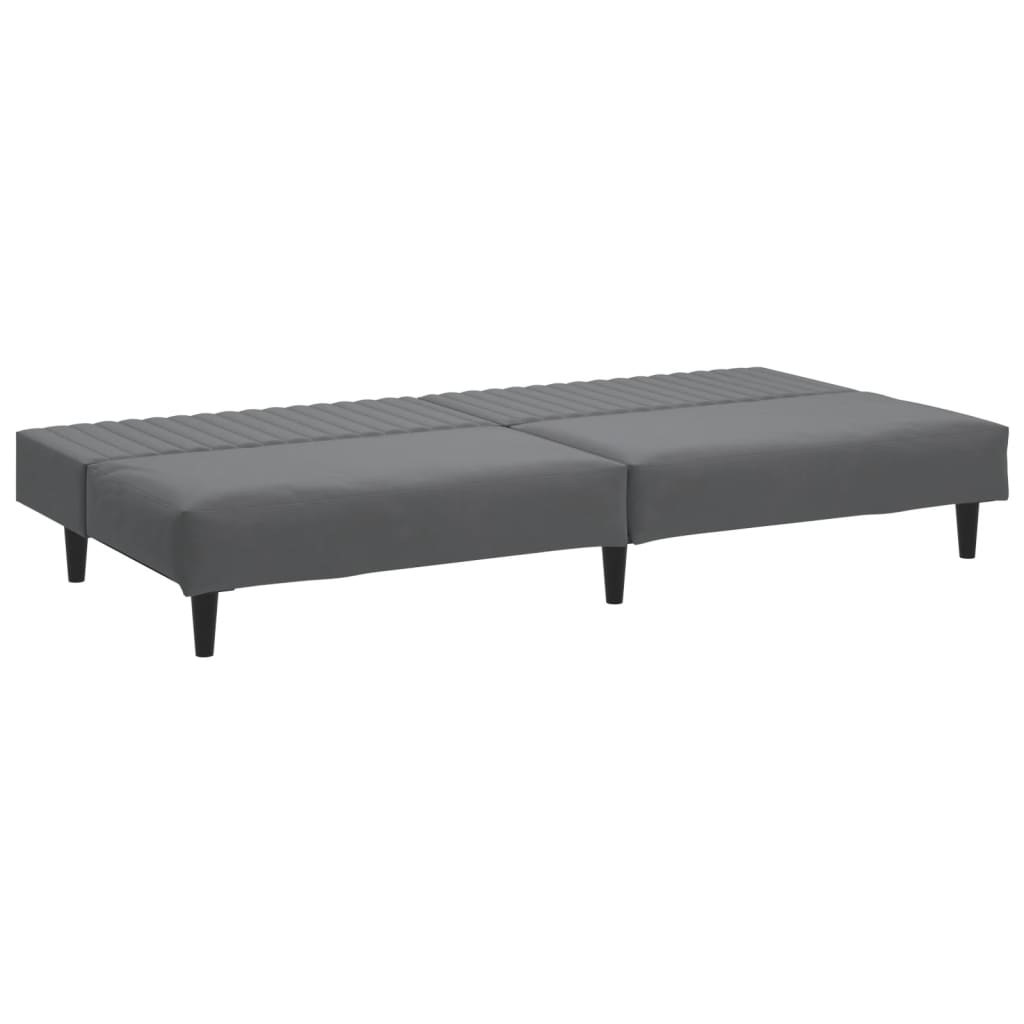 vidaXL 2-Seater Sofa Bed Dark Gray Velvet