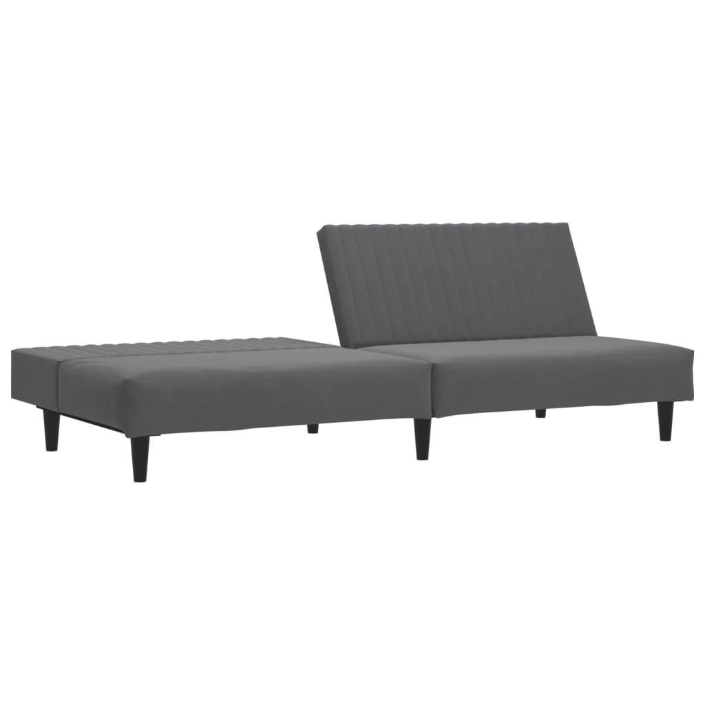 vidaXL 2-Seater Sofa Bed Dark Gray Velvet