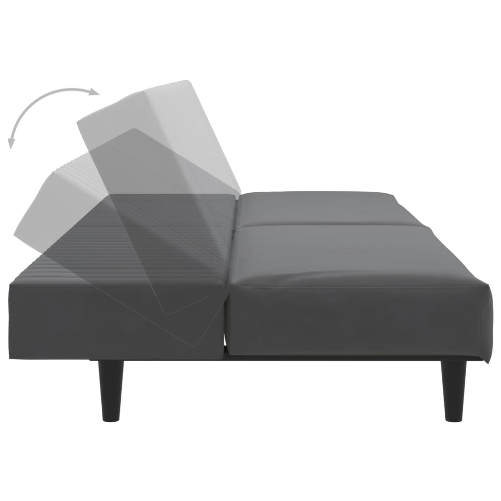 vidaXL 2-Seater Sofa Bed Dark Gray Velvet