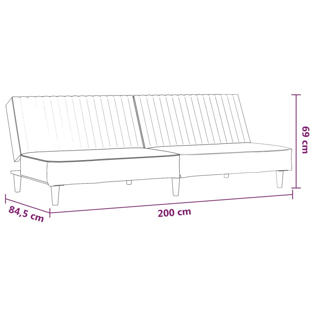 vidaXL 2-Seater Sofa Bed Dark Gray Velvet