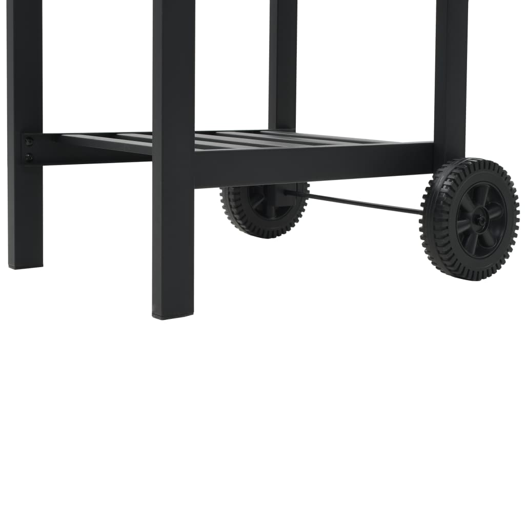 vidaXL Charcoal-Fueled BBQ Grill with Bottom Shelf Black