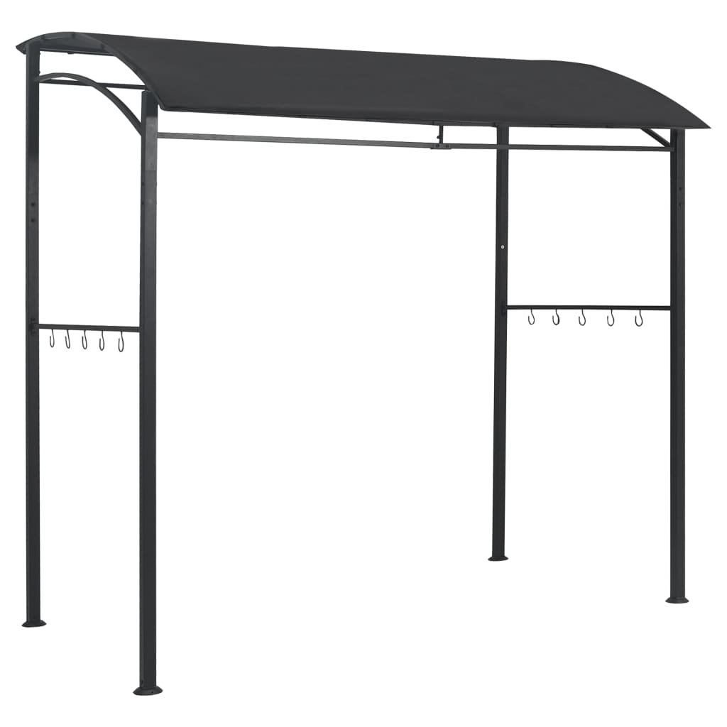 vidaXL BBQ Gazebo 84.6"x59.1"x86.6" Anthracite Steel