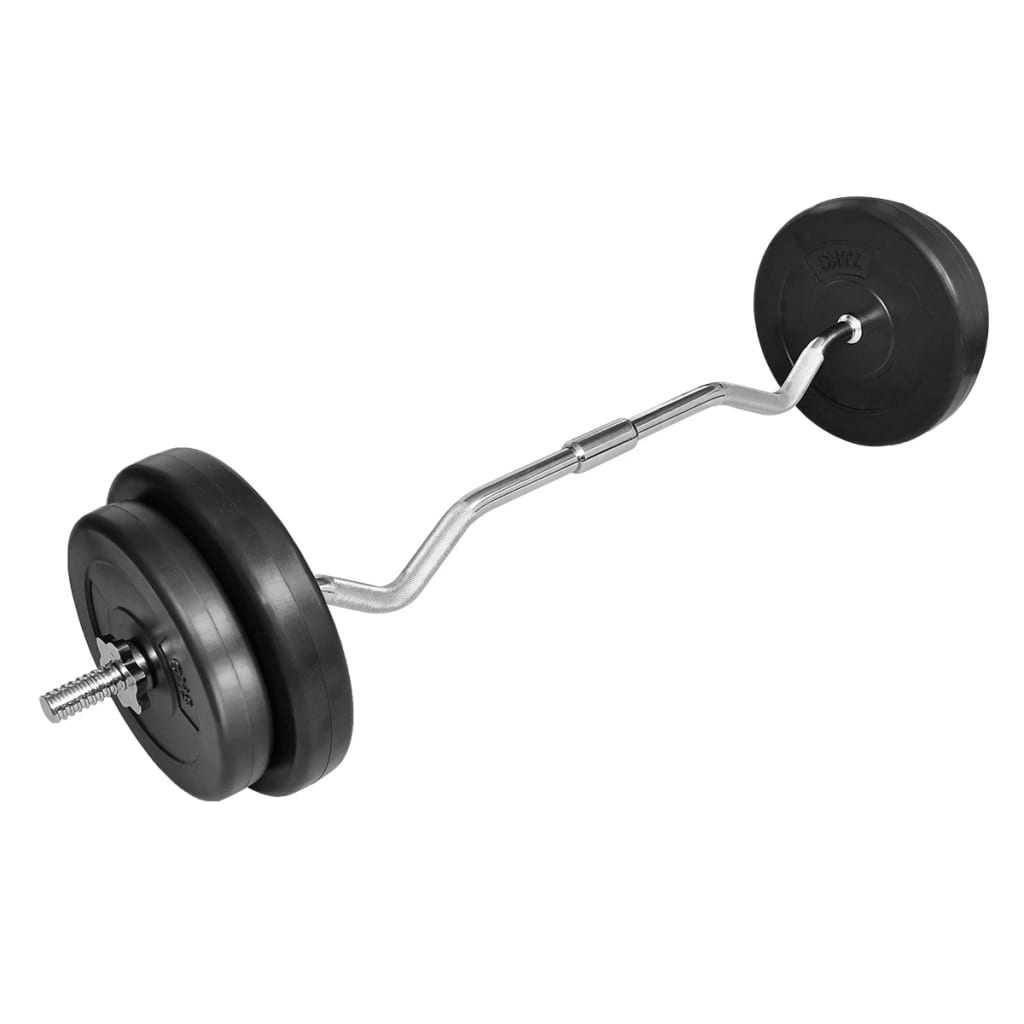 vidaXL Curl Bar with Weights 66.1 lb