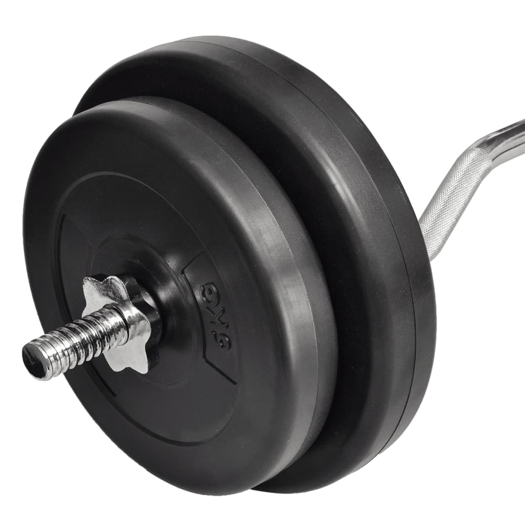 vidaXL Curl Bar with Weights 66.1 lb