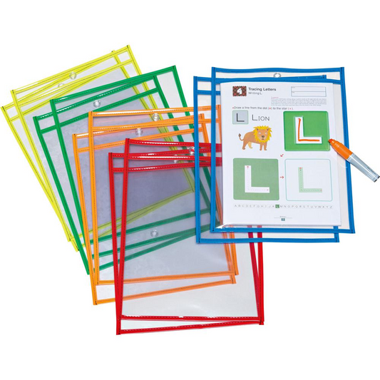 Creativity Street Dry-Erase Pockets - Rectangle - 10 / Set