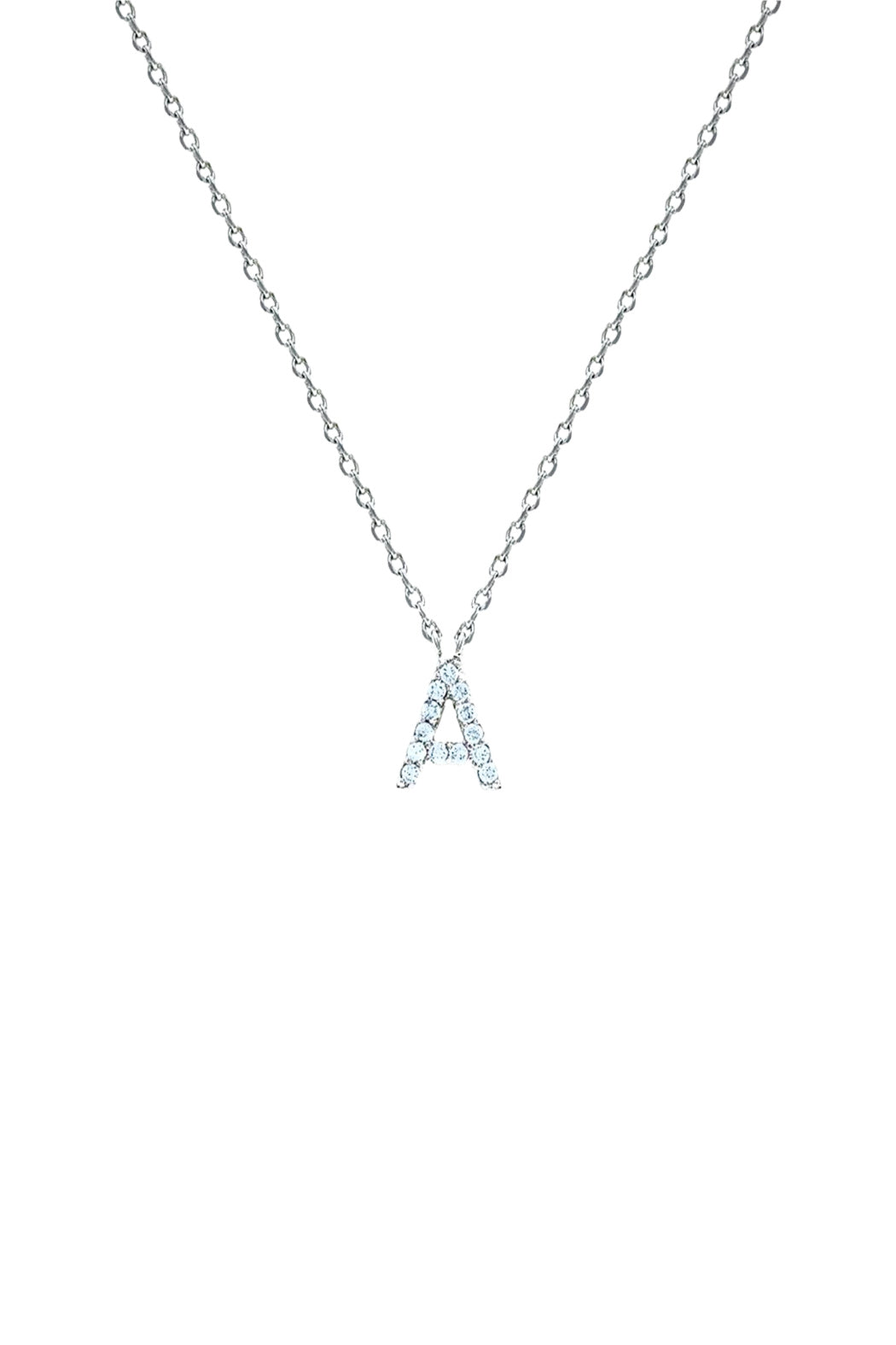 Block CZ Initial Necklace