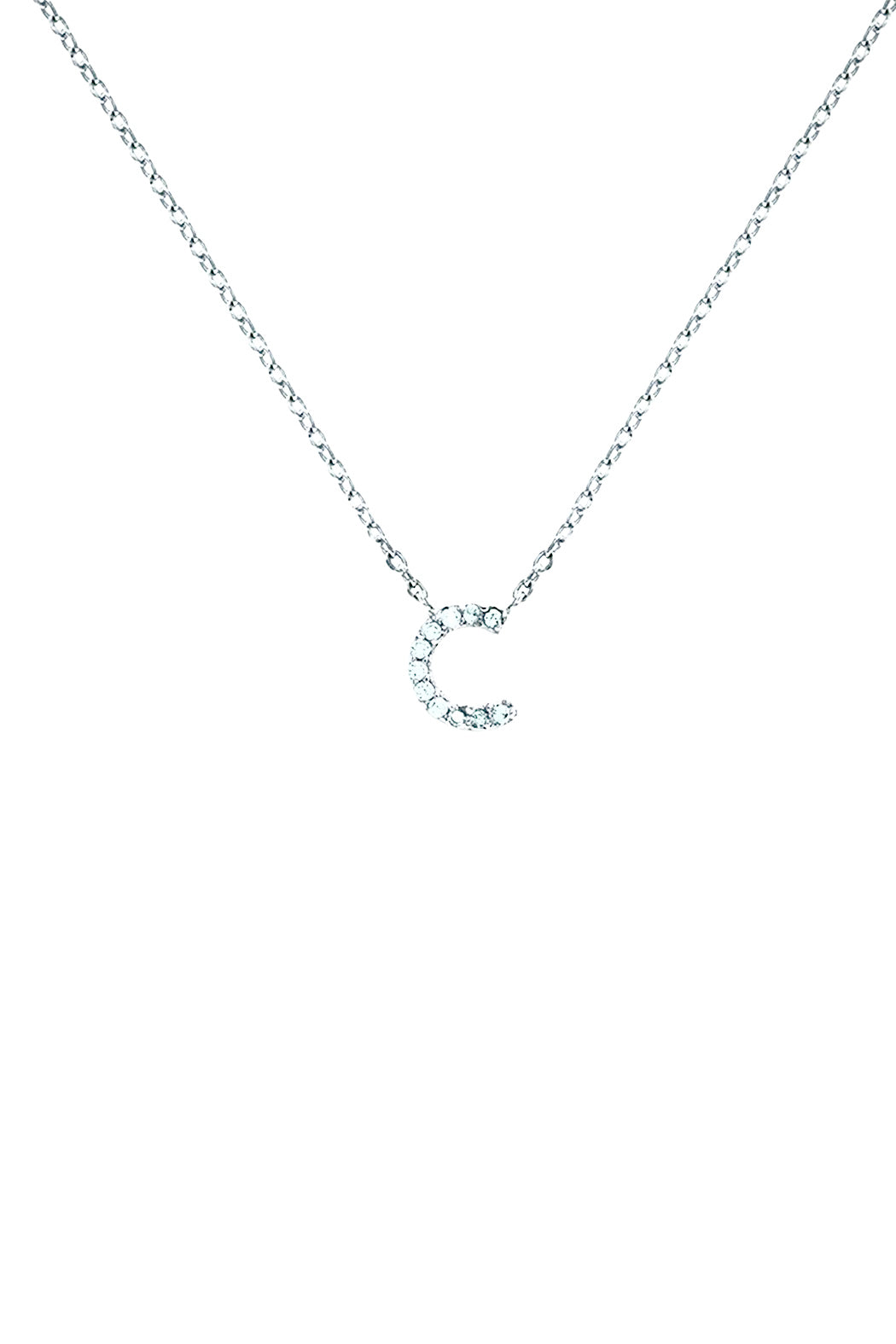 Block CZ Initial Necklace