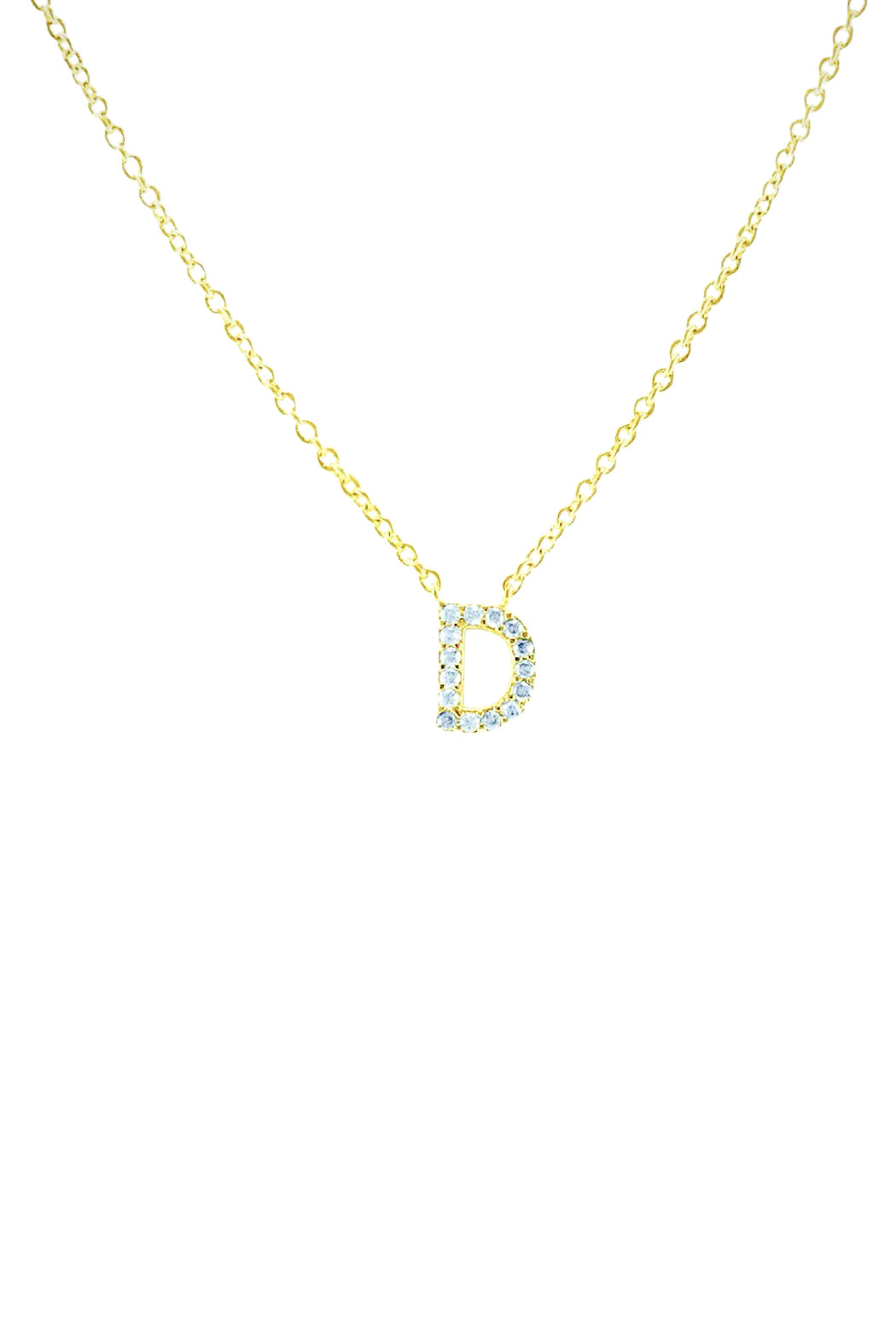 Block CZ Initial Necklace