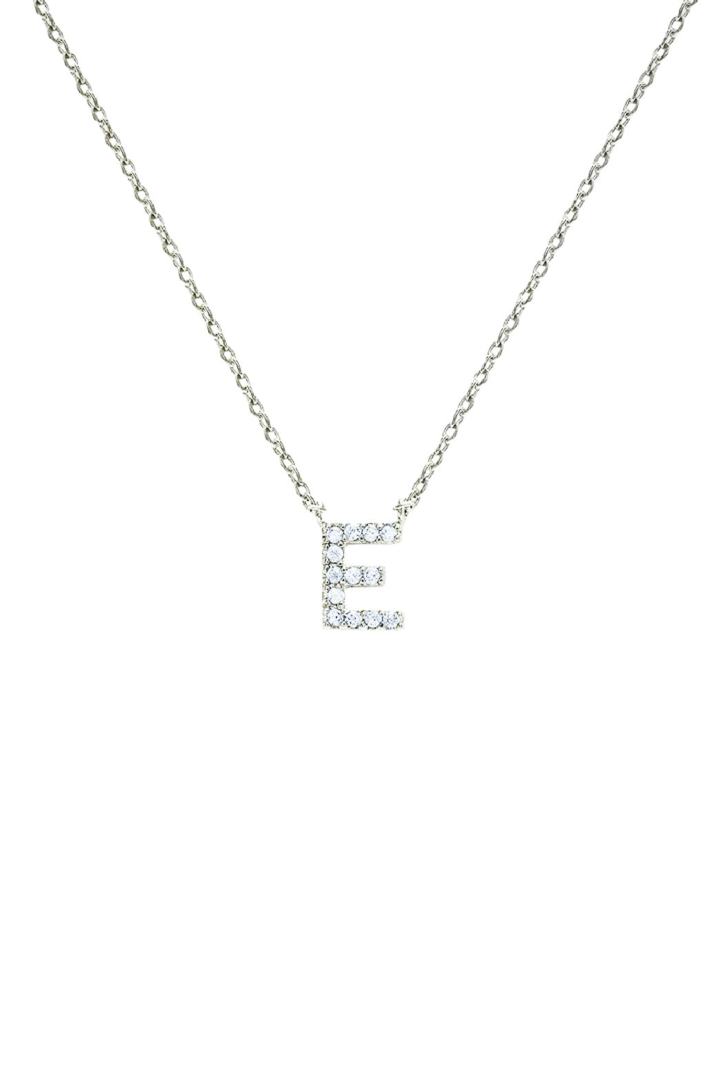 Block CZ Initial Necklace