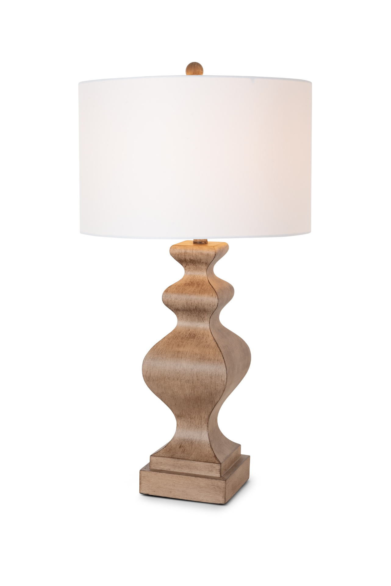 Set of 2 Soft Brown Curvy Table Lamps