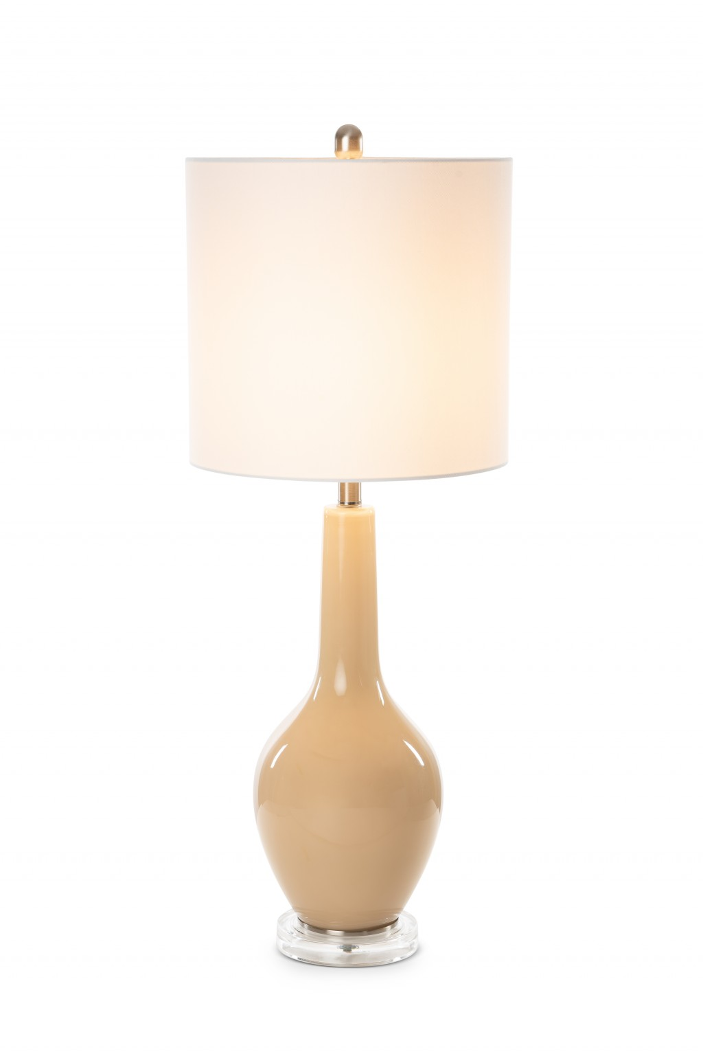 Set of 2 Beige Modern Acrylic Table Lamps