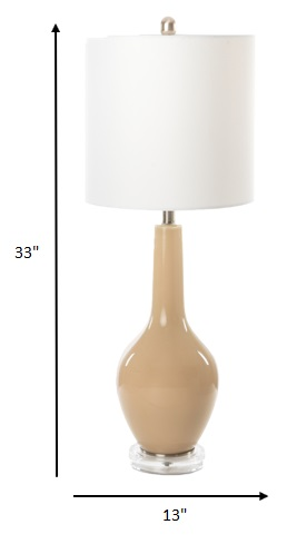 Set of 2 Beige Modern Acrylic Table Lamps