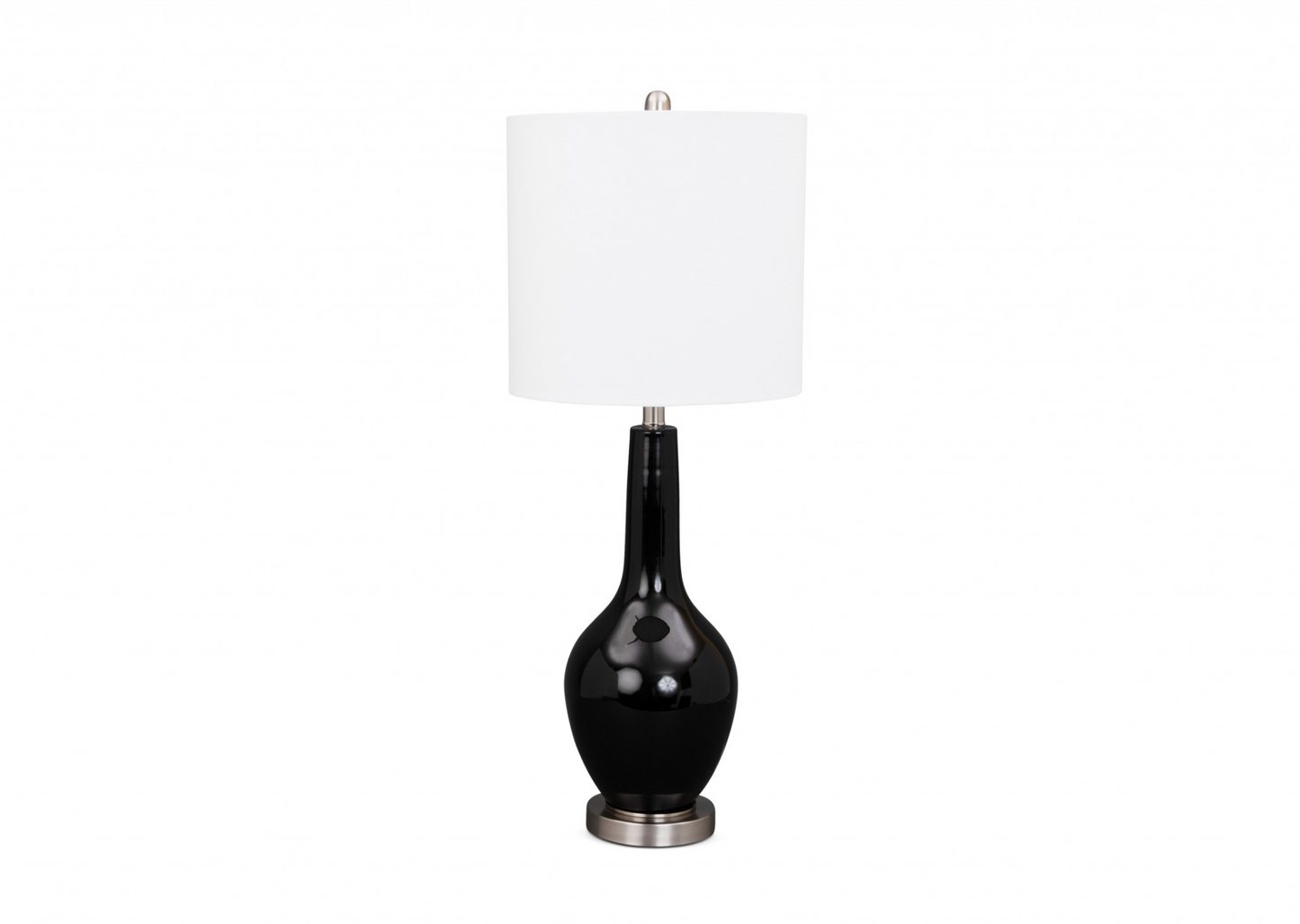 Set of 2 Black Modern Glass Table Lamps