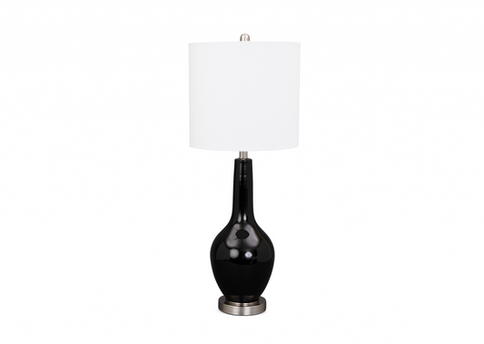 Set of 2 Black Modern Glass Table Lamps