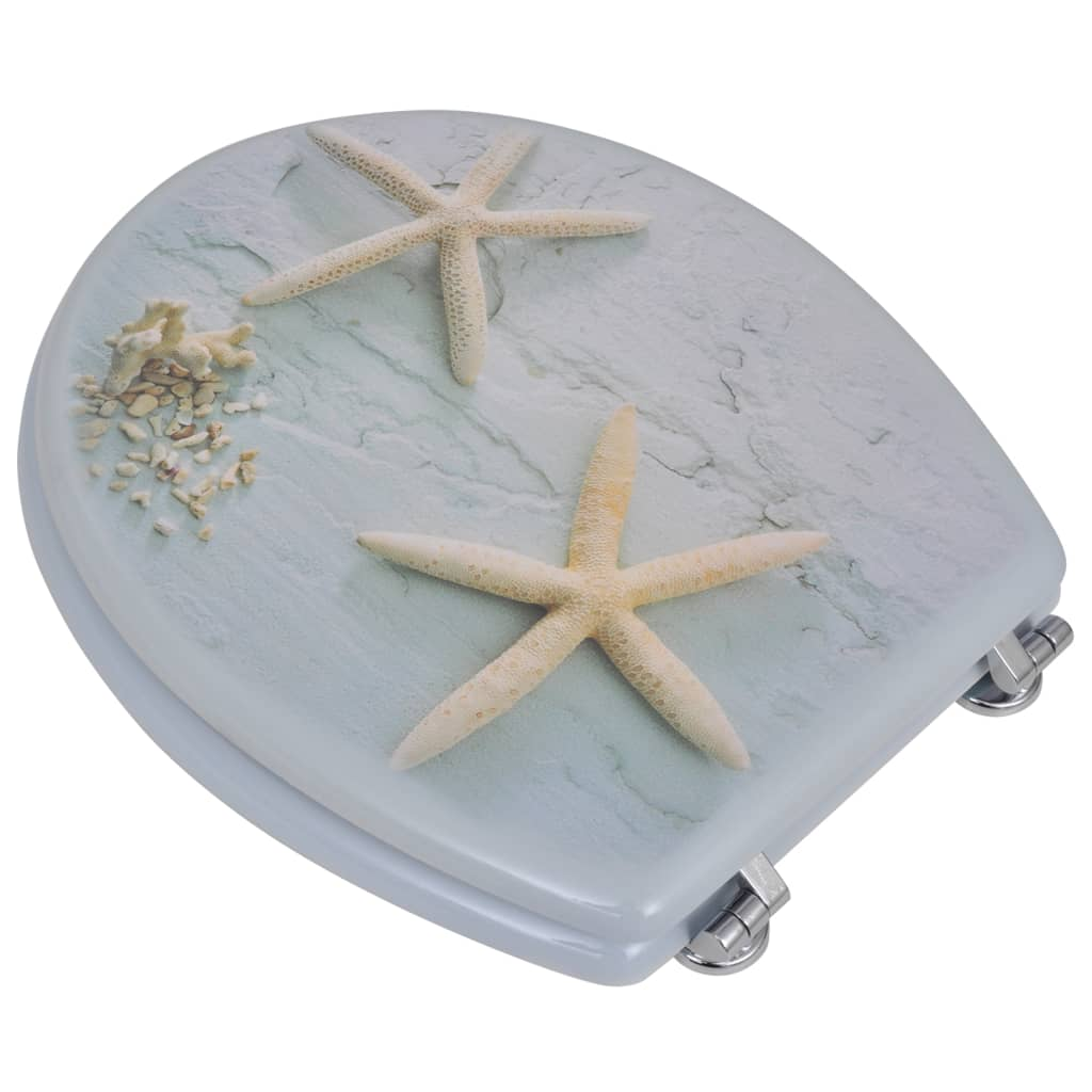 vidaXL WC Toilet Seat MDF Lid Starfish