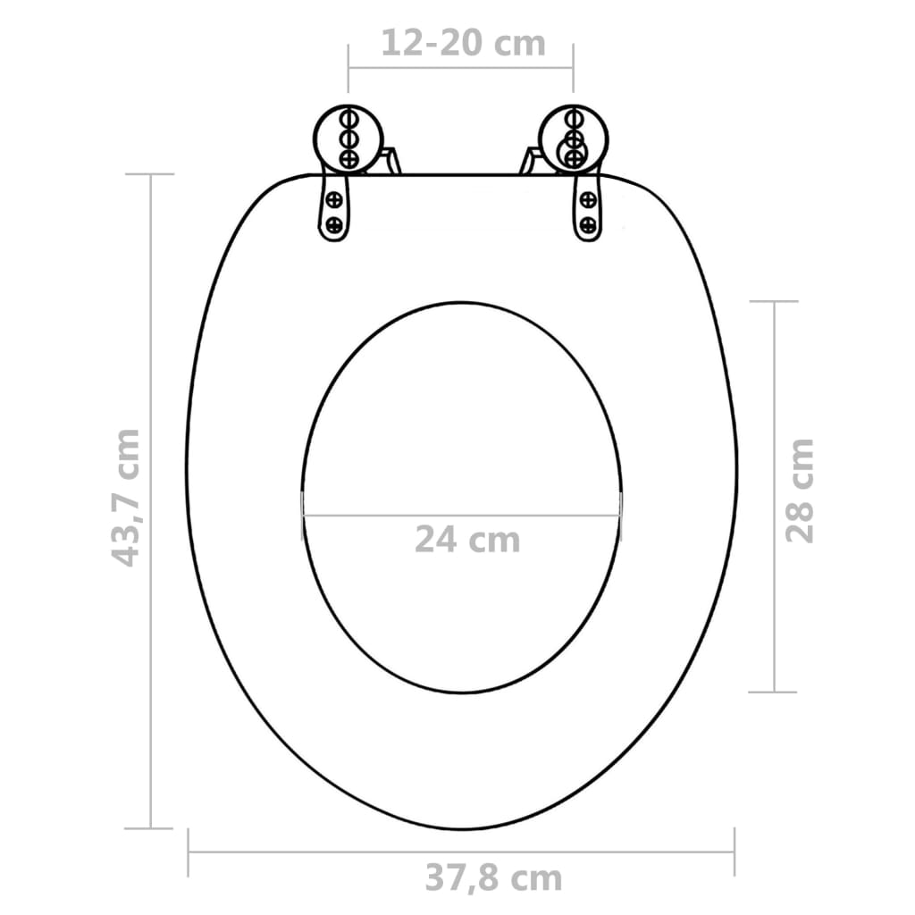 vidaXL WC Toilet Seat MDF Lid Starfish