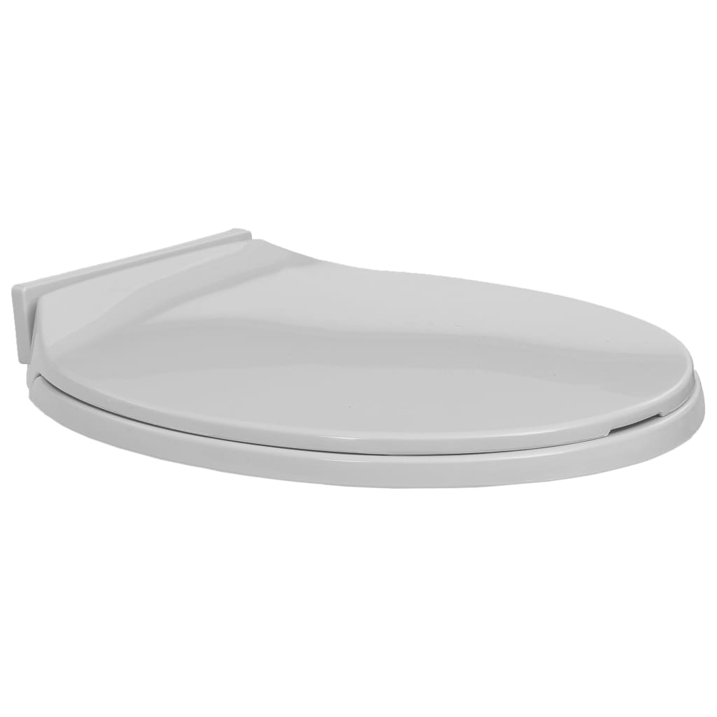 vidaXL Soft-Close Toilet Seat Light Grey Oval